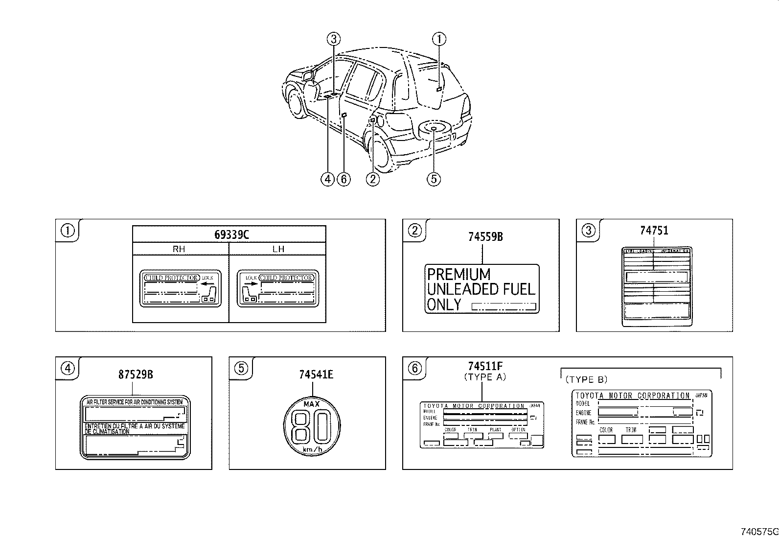 42661-52051 LABEL, TIRE PRESSURE INFORMATION product image