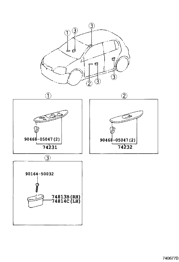 74240-52040 PANEL, FRONT ARMREST BASE, UPPER LH product image
