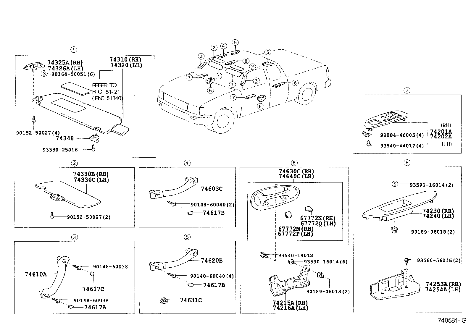 Toyota 74348-34010-B1 HOLDER, VISOR