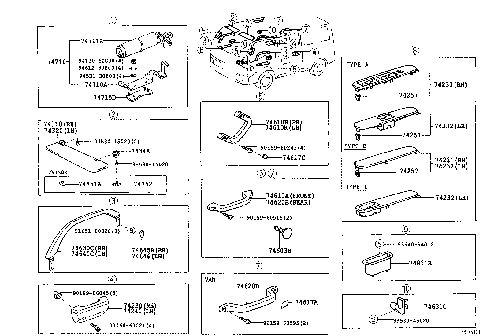 74232-37030-B0 PANEL, FRONT ARMREST BASE, UPPER LH product image