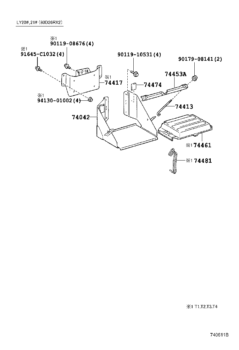 74417-25080 BRACKET, BATTERY CARRIER product image