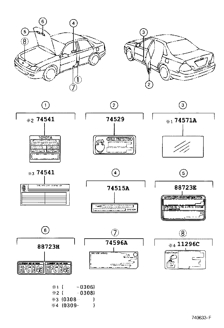 Toyota 88723-07010 LABEL, COOLER SERVICE CAUTION