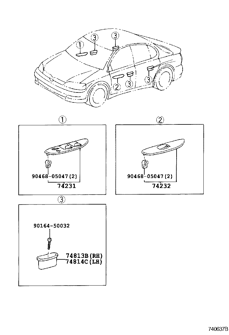 74231-52010 PANEL, FRONT ARMREST BASE, UPPER RH product image