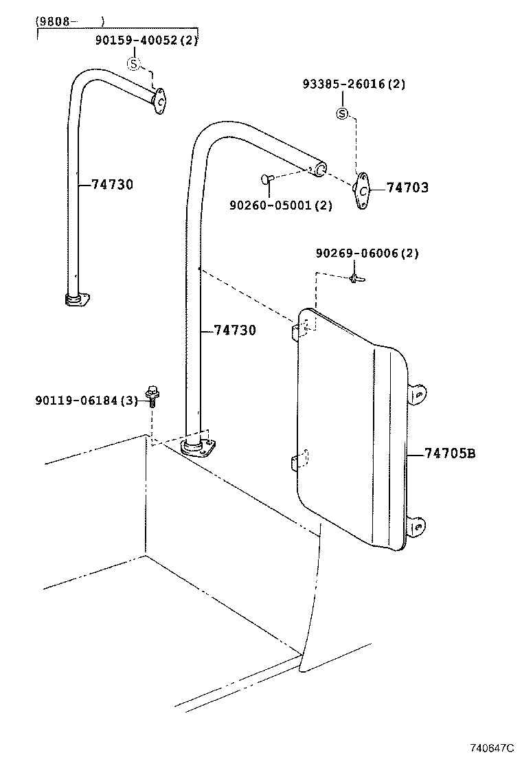 74725-36010 BRACKET, HAND GRIP product image