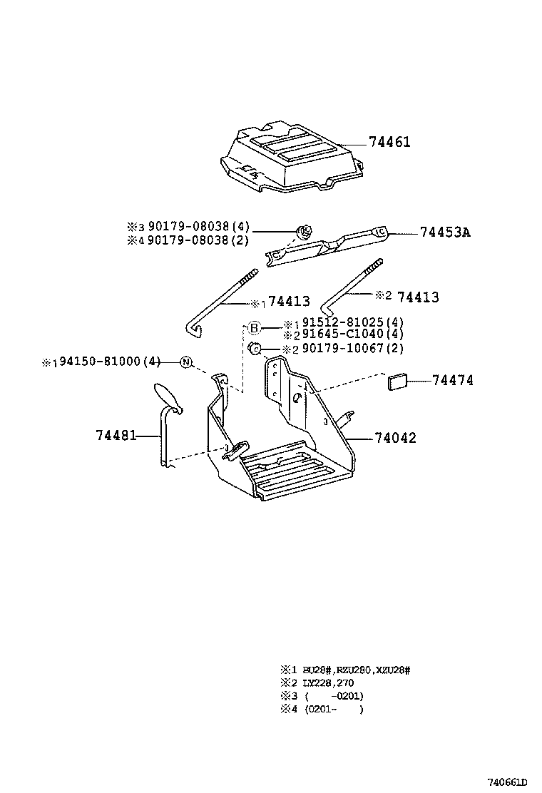 74402-89202 BRACKET, BATTERY, REAR product image