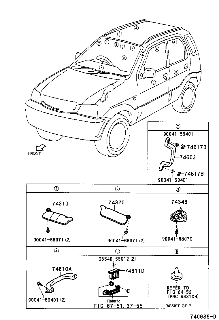 74348-87103-23 HOLDER, VISOR product image
