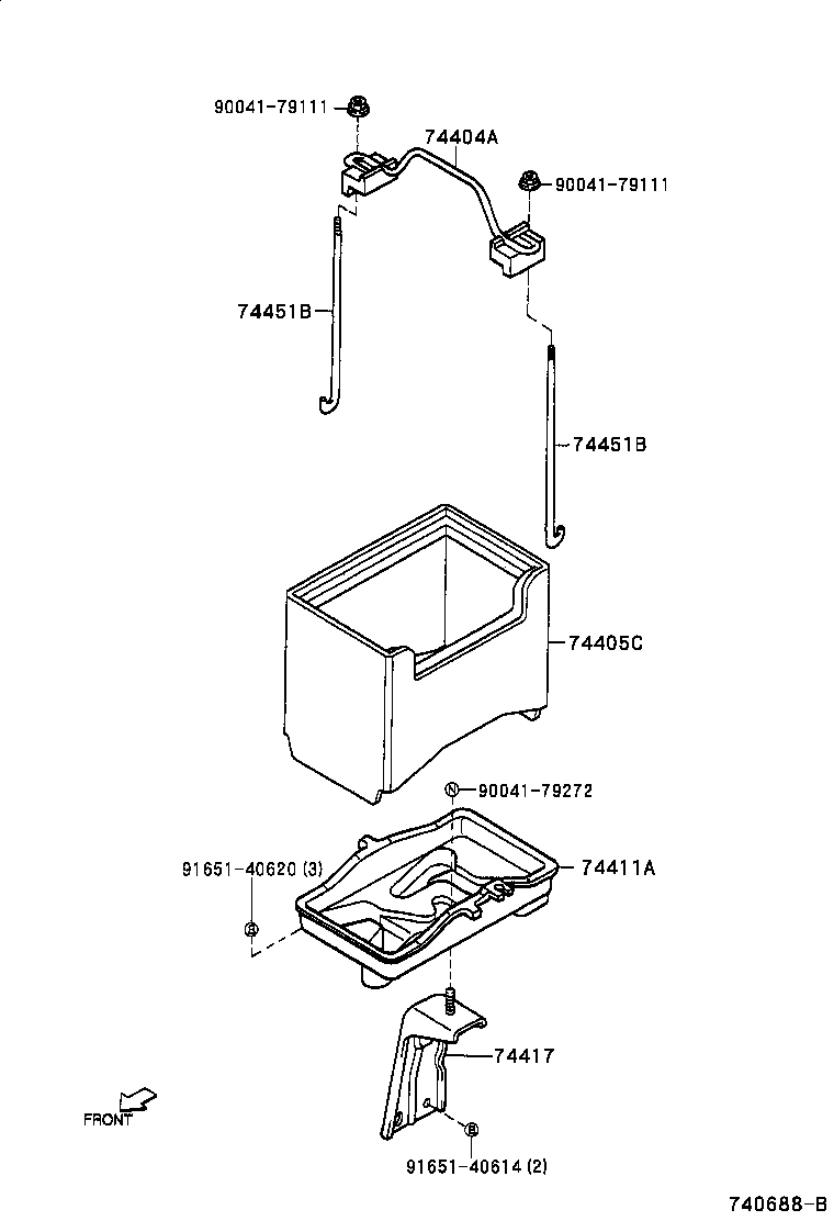 74411-87401 TRAY, BATTERY product image