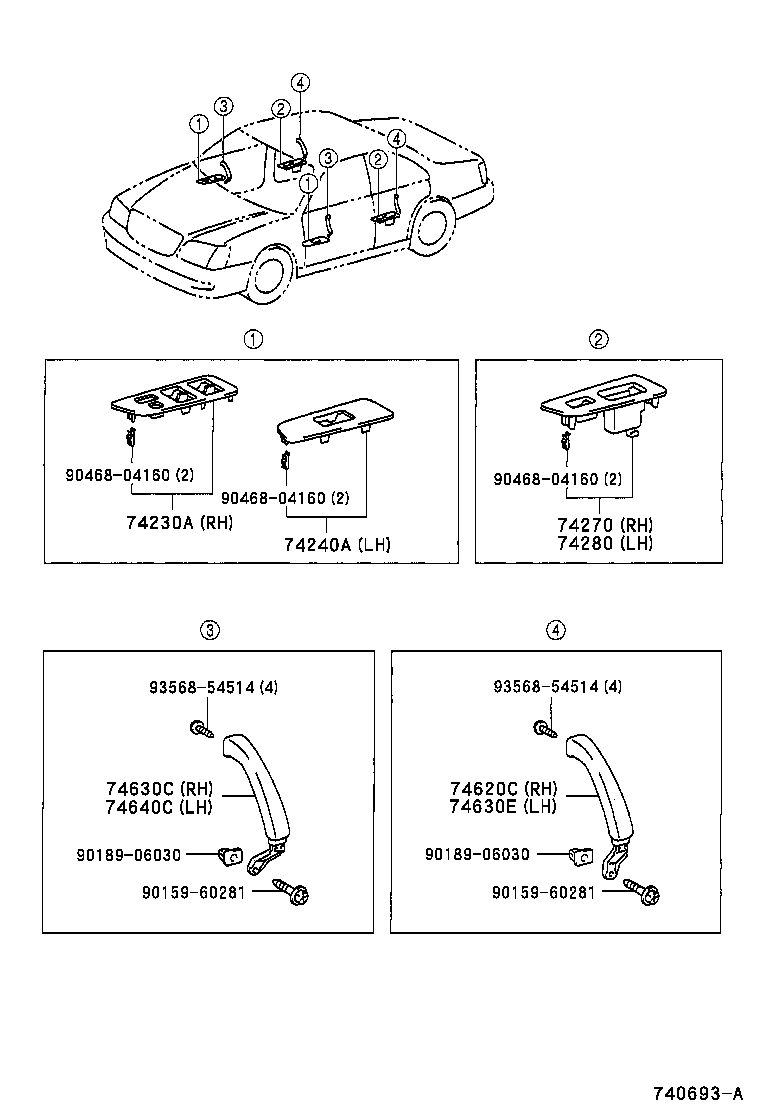74640-30150-B0 GRIP ASSY, DOOR ASSIST, LH product image