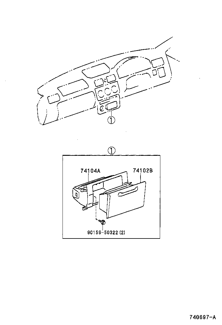 74104-17030 RETAINER SUB-ASSY, FRONT ASH RECEPTACLE product image