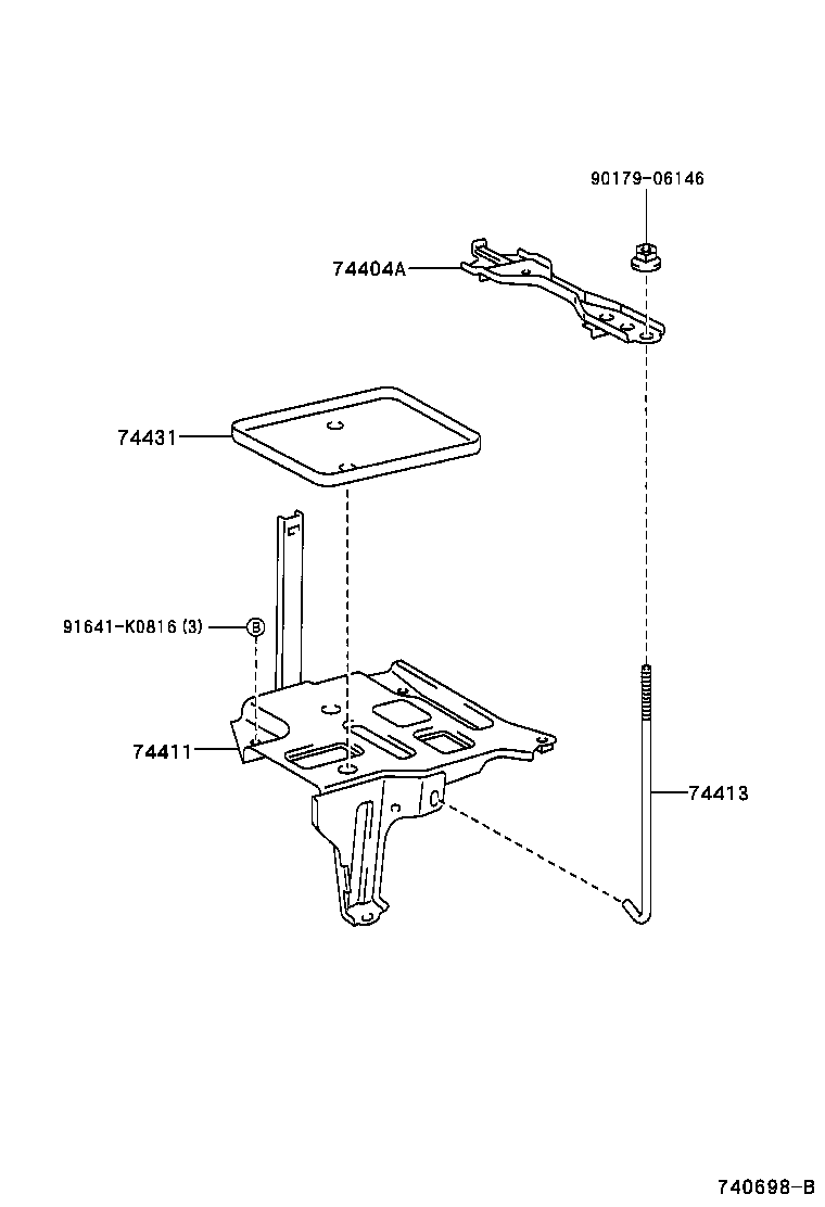 Toyota 74431-17020 TRAY, BATTERY