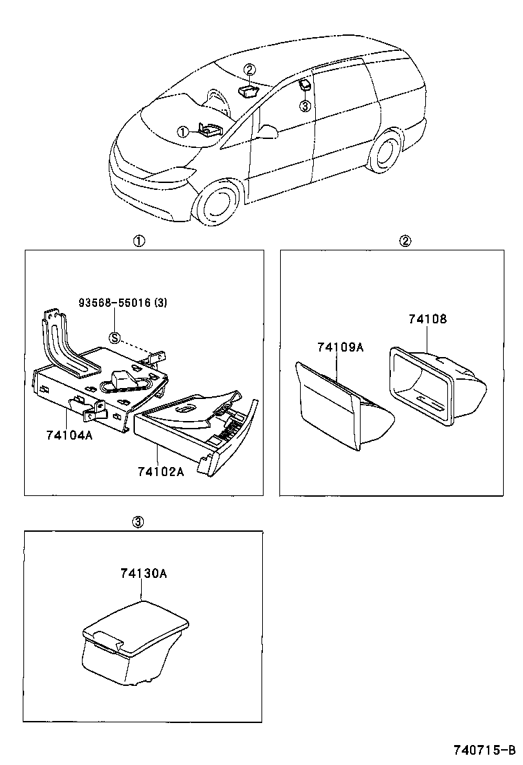 74102-28070-B0 RECEPTACLE ASSY, FRONT ASH product image