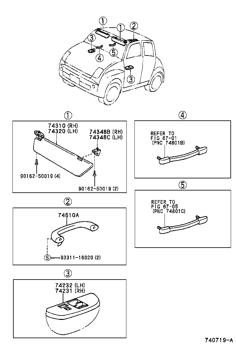 74232-52110-C0 PANEL, FRONT ARMREST BASE, UPPER LH product image
