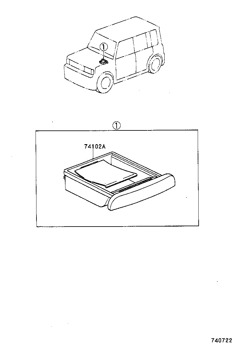 74102-52050-B0 RECEPTACLE ASSY, FRONT ASH product image