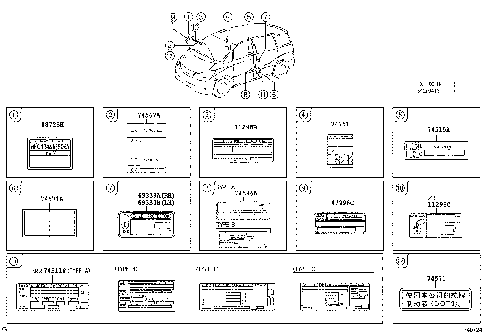 74541-28090 LABEL, POWER SLIDE DOOR NOTICE product image