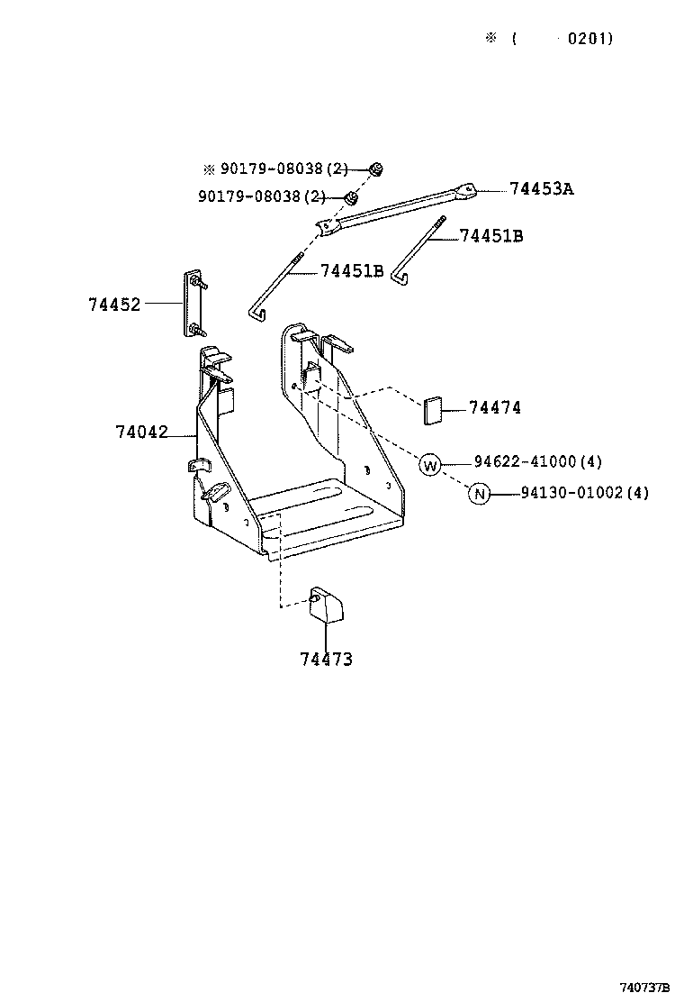 74452-37040 PLATE, BATTERY SET product image