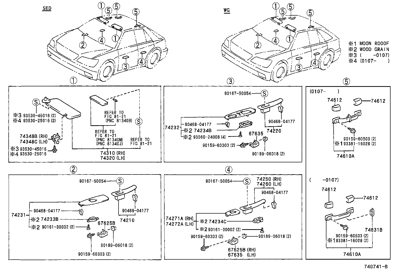 Toyota 74612-30170-B0 COVER, ASSIST GRIP