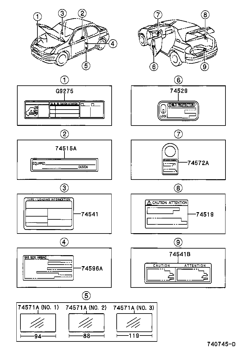 Toyota 74571-28020 FILM, LABEL COVER