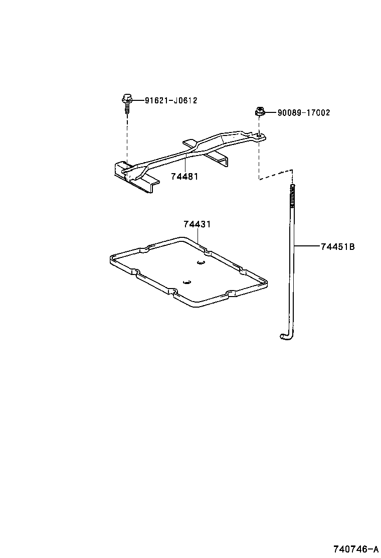 74404-YF010 CLAMP, BATTERY HOLD DOWN product image