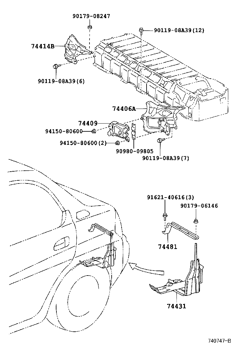 Toyota 74414-47010 REINFORCEMENT, BATTERY BRACKET