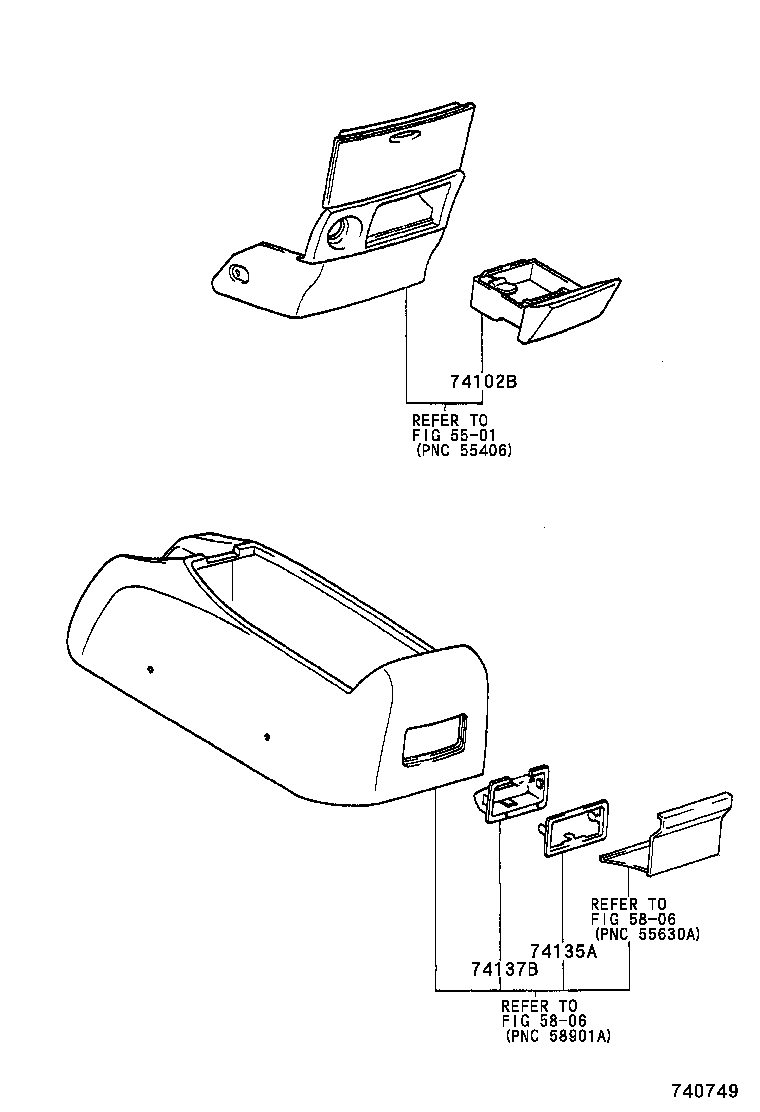 74102-47010-B0 BOX SUB-ASSY, FRONT ASH RECEPTACLE product image