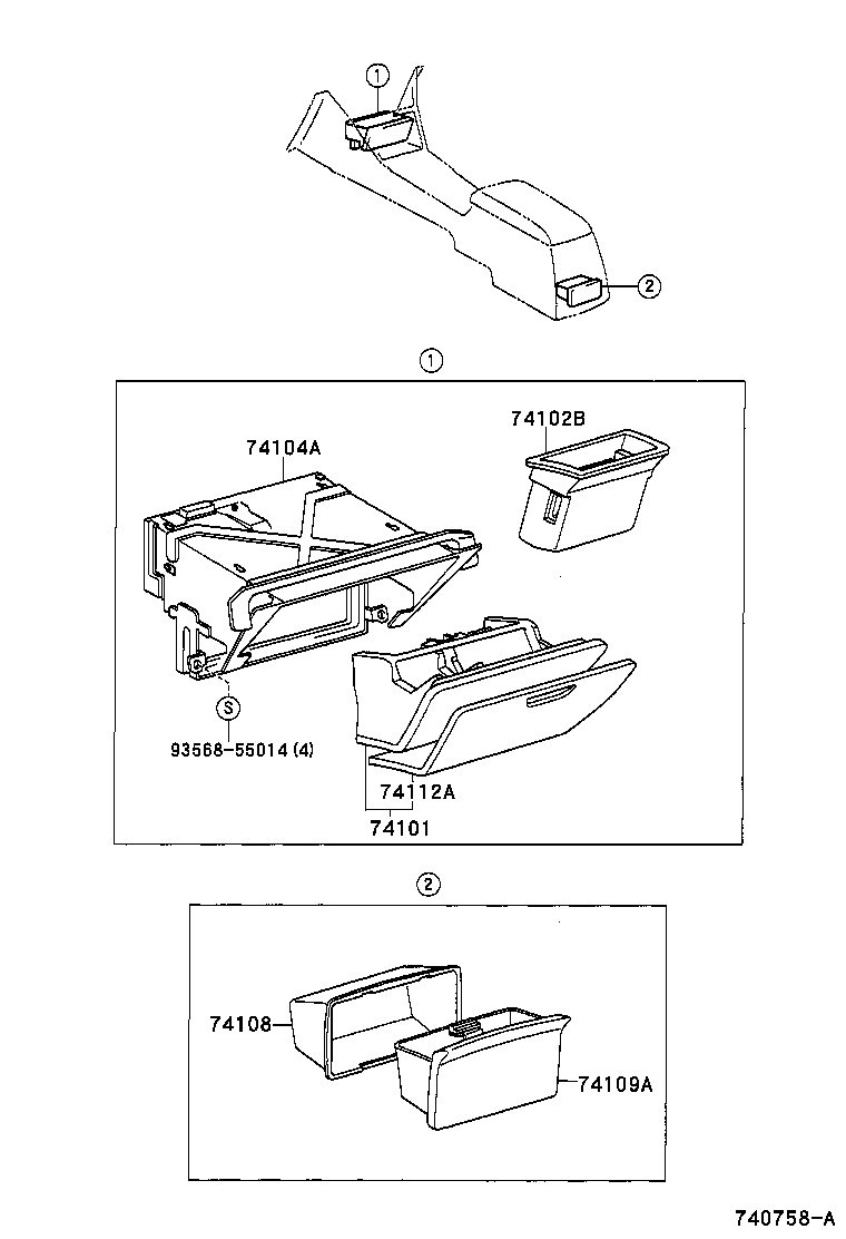 74102-41010 BOX SUB-ASSY, FRONT ASH RECEPTACLE product image