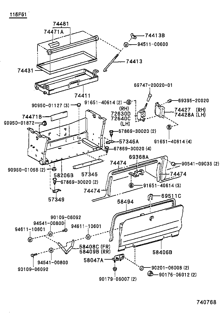 74451-94350 BOLT, BATTERY CLAMP product image