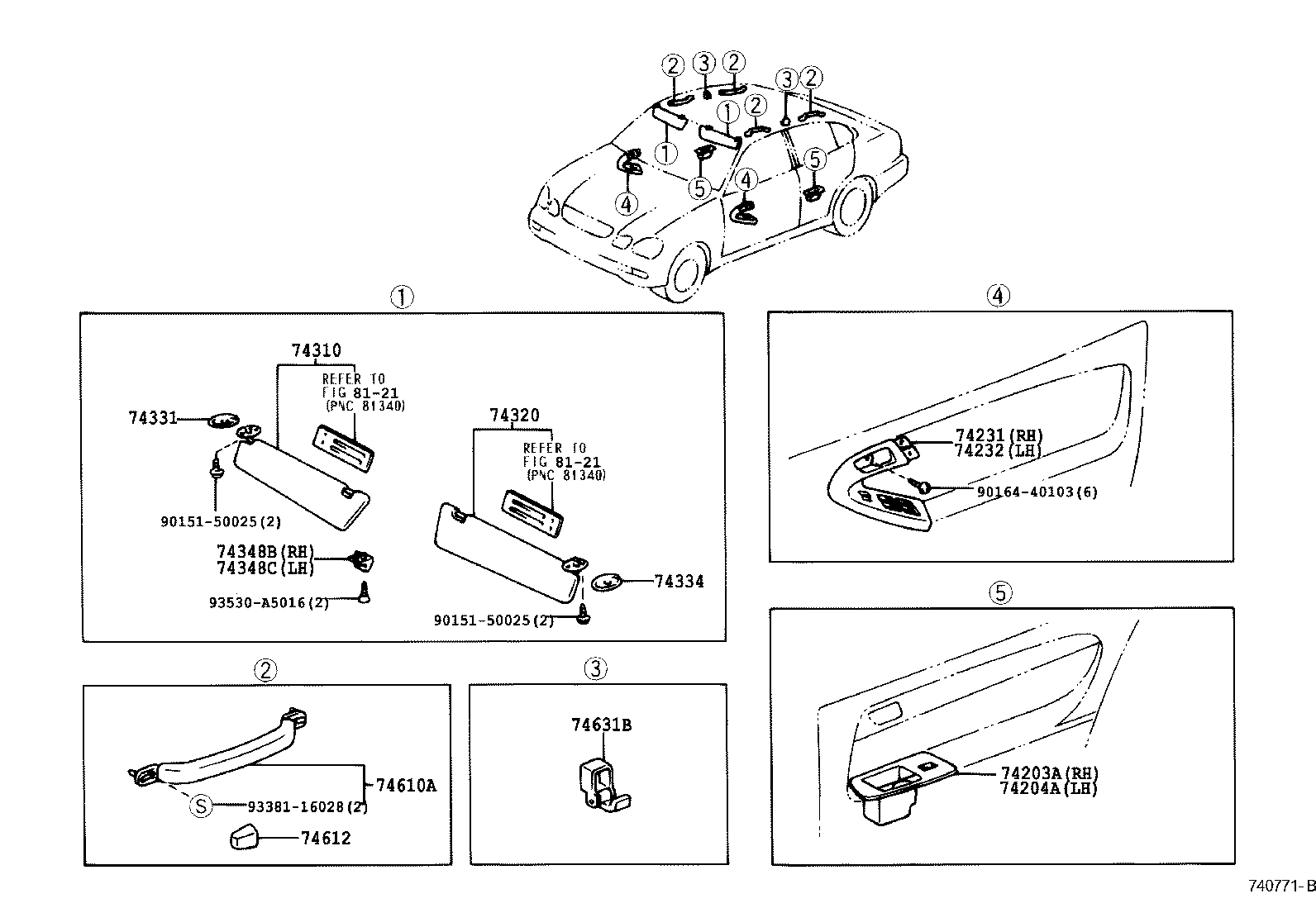 74232-30240 PANEL, FRONT ARMREST BASE, UPPER LH product image