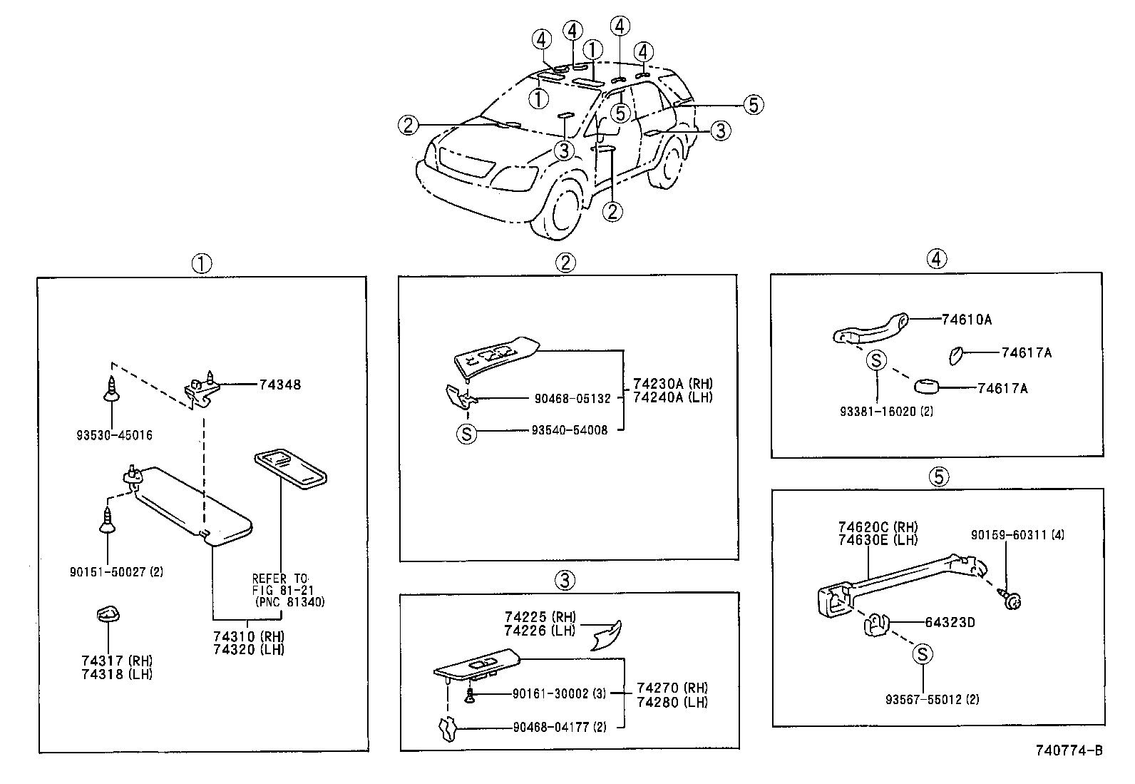 74270-48060 PANEL ASSY, REAR DOOR ARMREST BASE, RH product image
