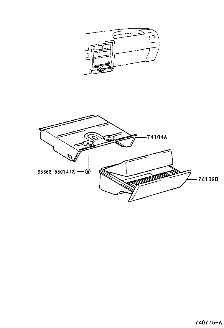 74104-04040 RETAINER SUB-ASSY, FRONT ASH RECEPTACLE product image