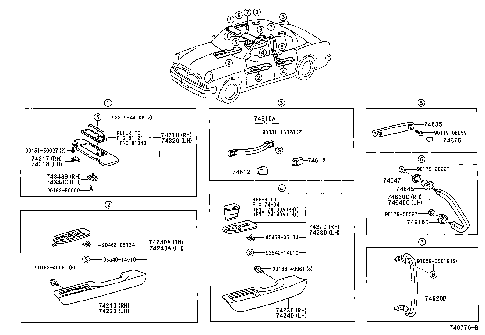 74640-40010-A0 GRIP ASSY, DOOR ASSIST, LH product image