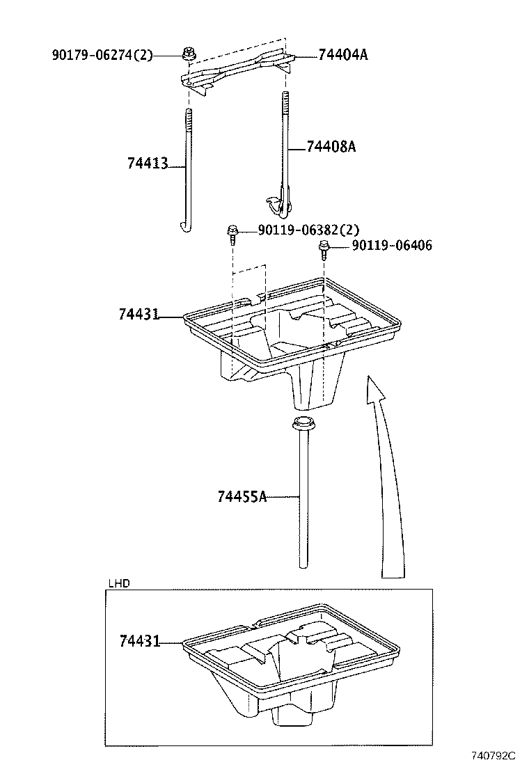 74431-50060 TRAY, BATTERY product image