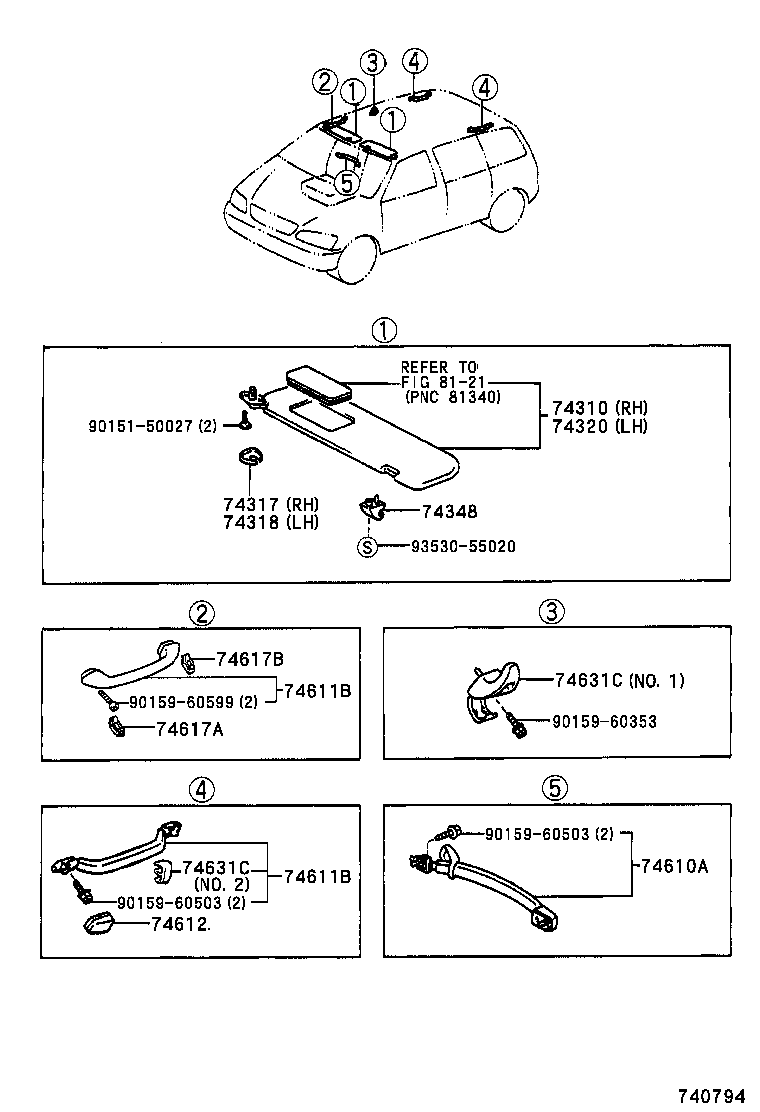 74348-AC010-B2 HOLDER, VISOR product image