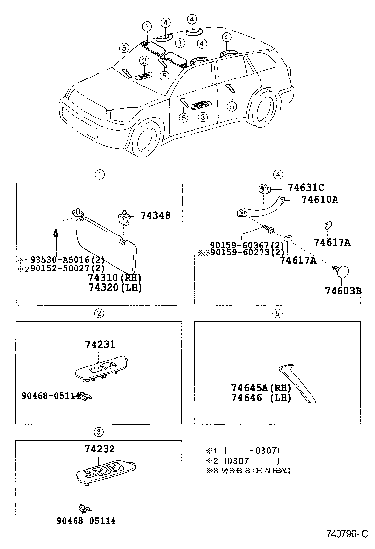 Toyota 74348-42010-A0 HOLDER, VISOR