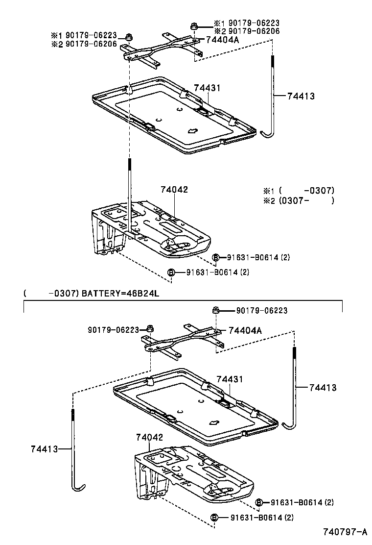 Toyota 74431-42060 TRAY, BATTERY