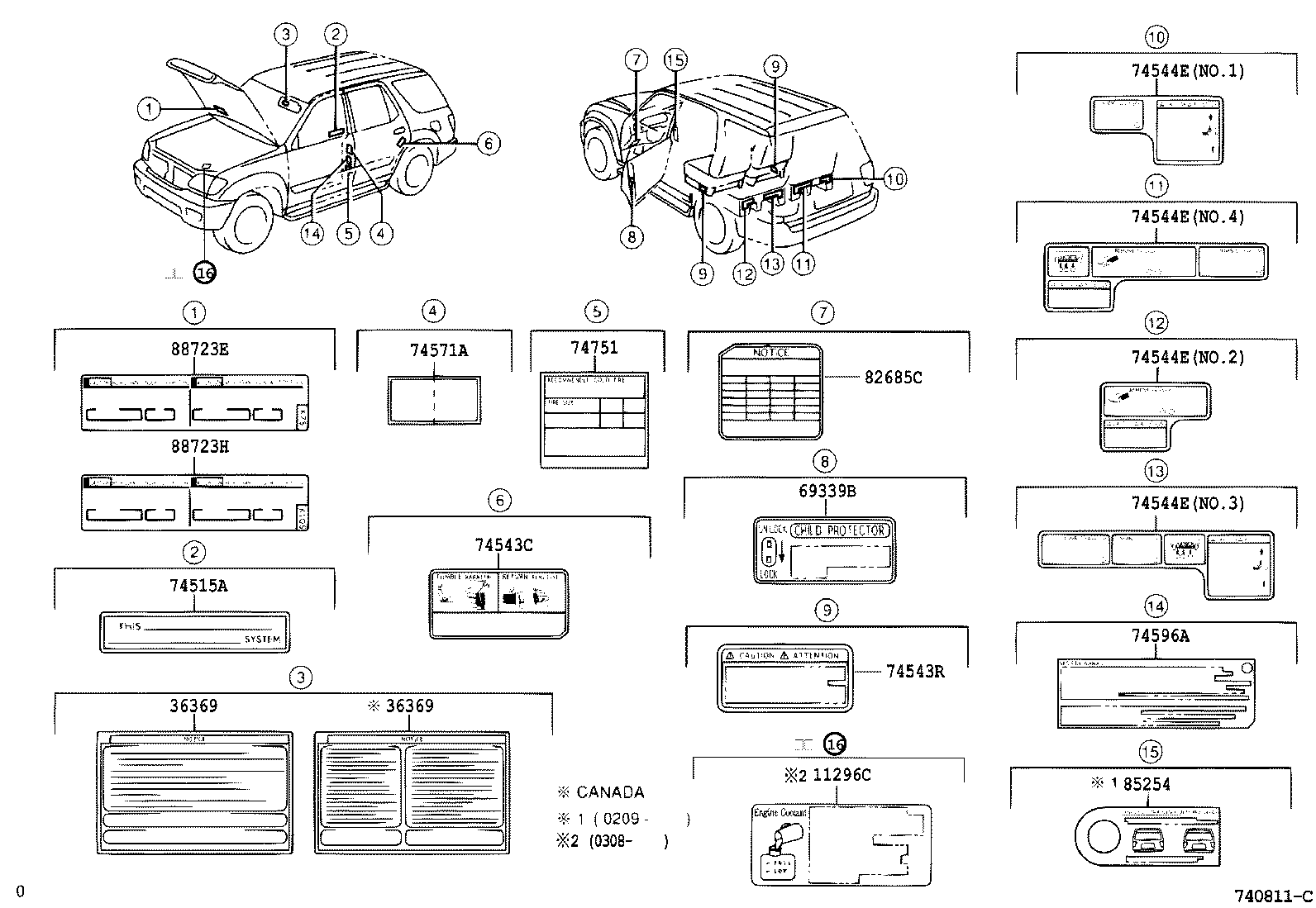 Toyota 88723-0C040 LABEL, COOLER SERVICE CAUTION