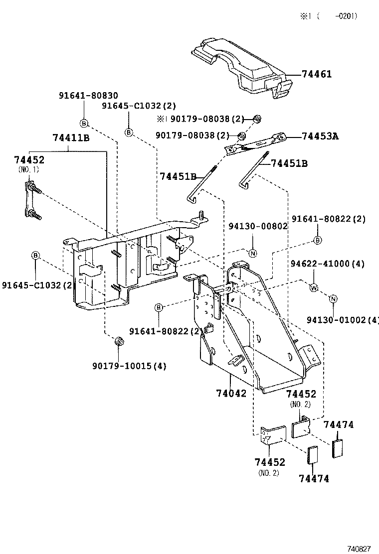 74401-37060 BRACKET, BATTERY, FRONT product image