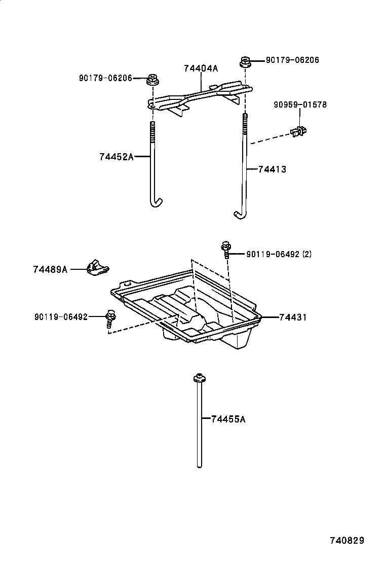 74404-51020 CLAMP SUB-ASSY, BATTERY product image