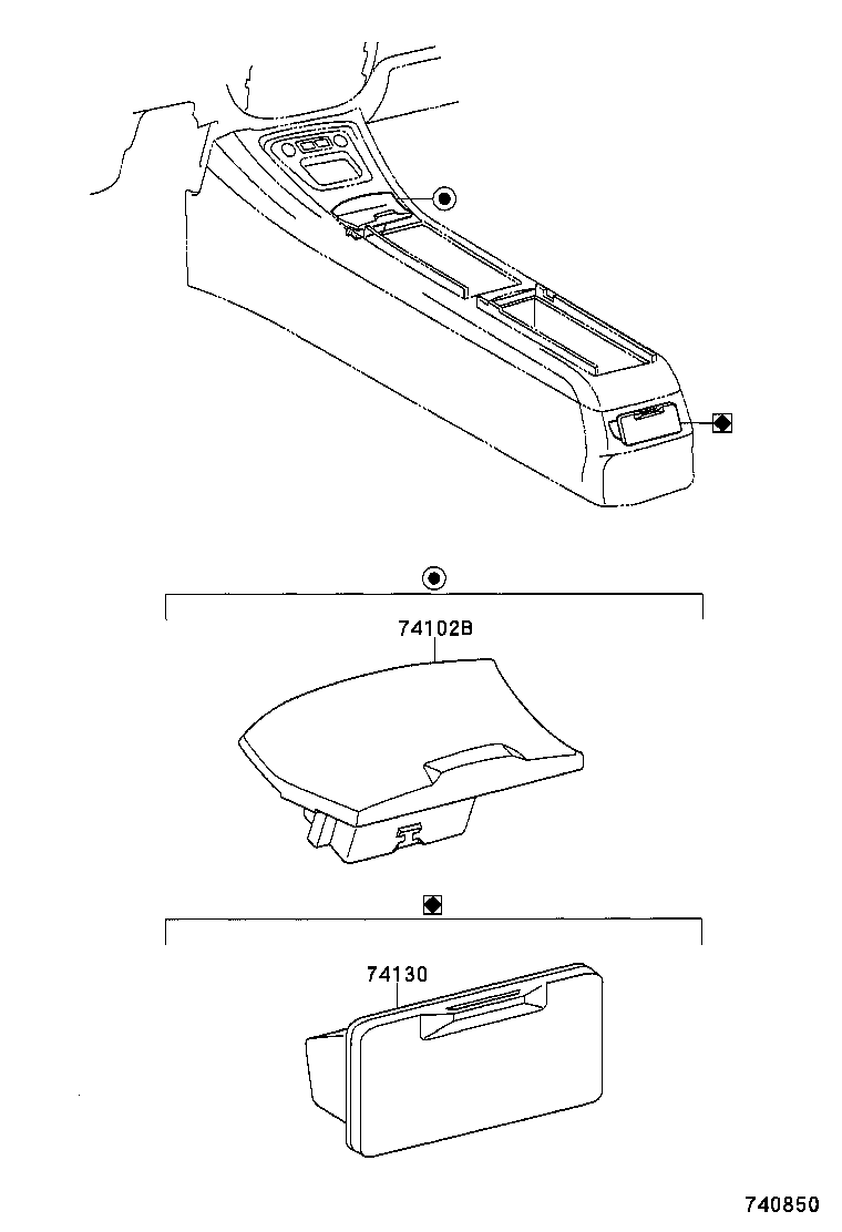 74102-48040-B0 BOX SUB-ASSY, FRONT ASH RECEPTACLE product image