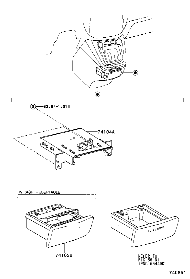 74102-48040-B0 BOX SUB-ASSY, FRONT ASH RECEPTACLE product image
