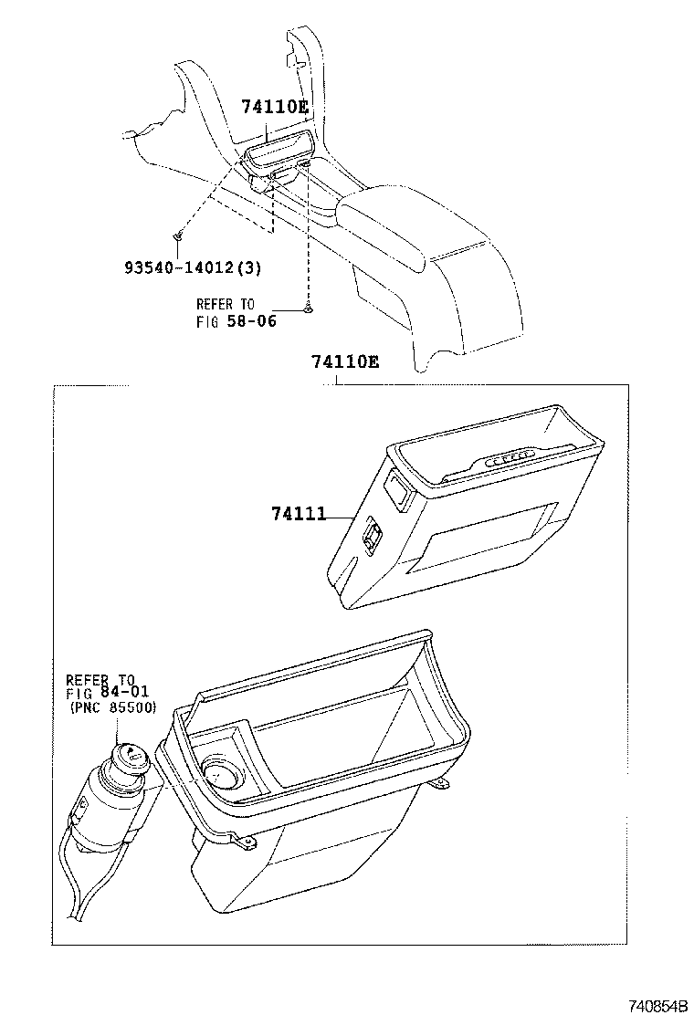74111-24050 BOX, FRONT ASH RECEPTACLE product image