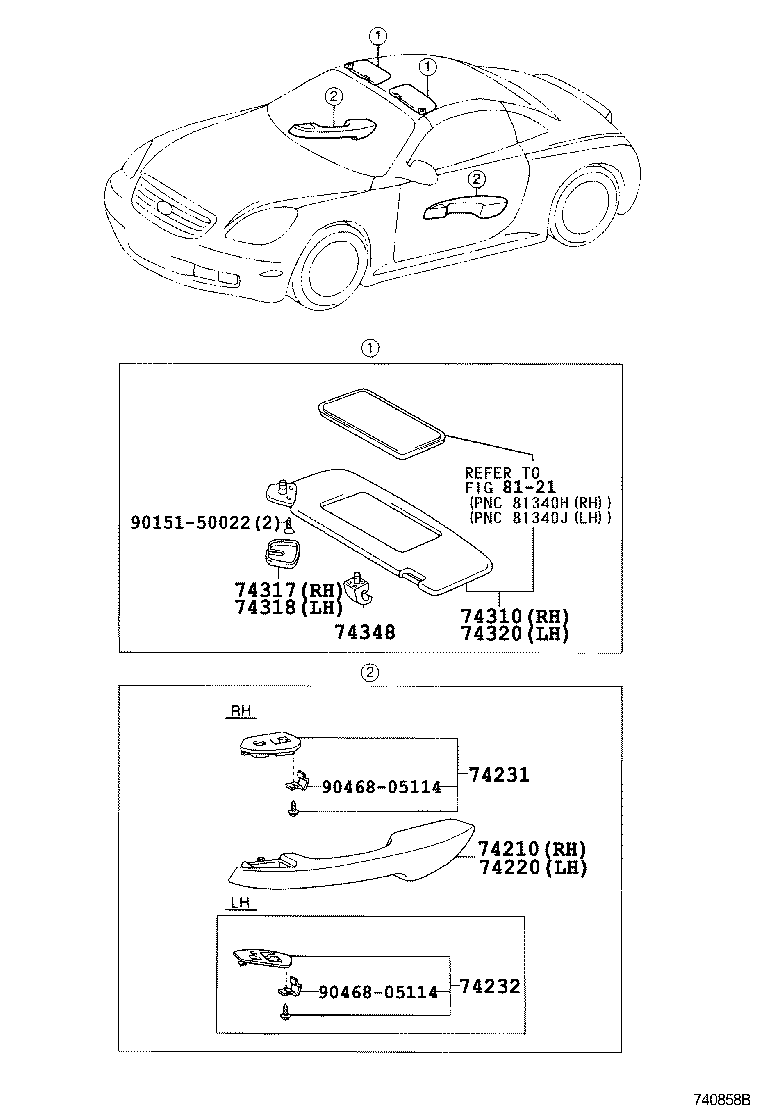 Toyota 74336-24020 HOLDER, VISOR
