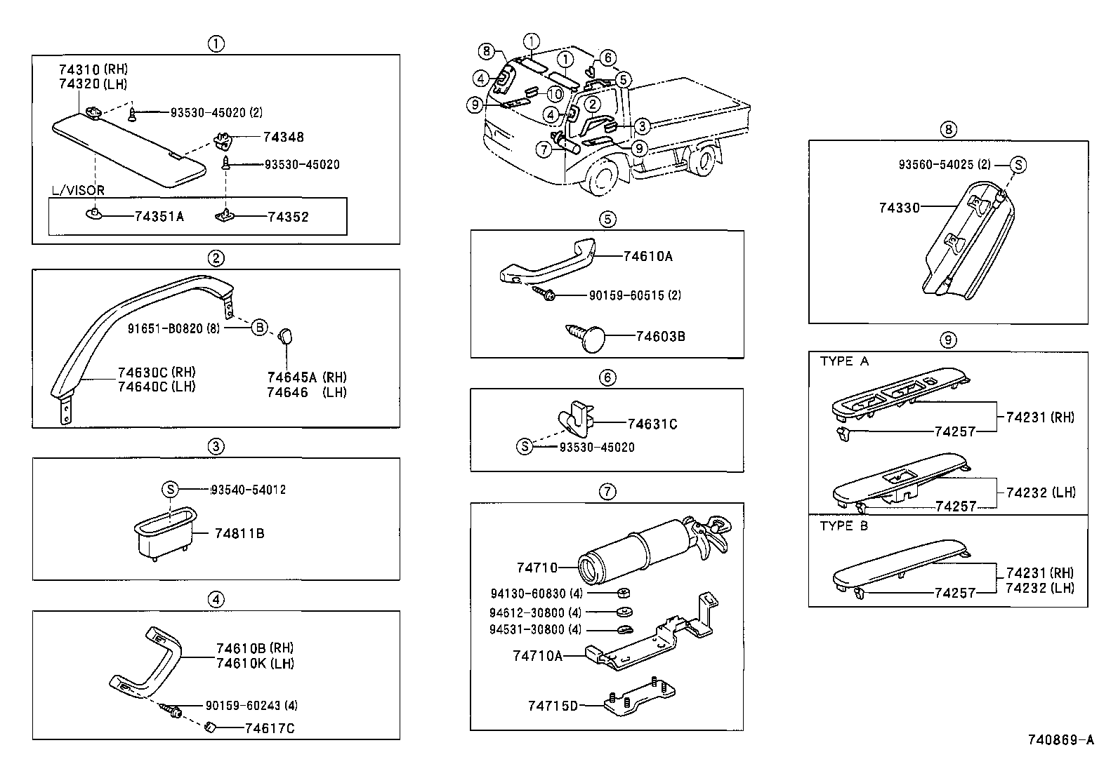 74330-37010-B0 VISOR ASSY, FRONT PILLAR product image