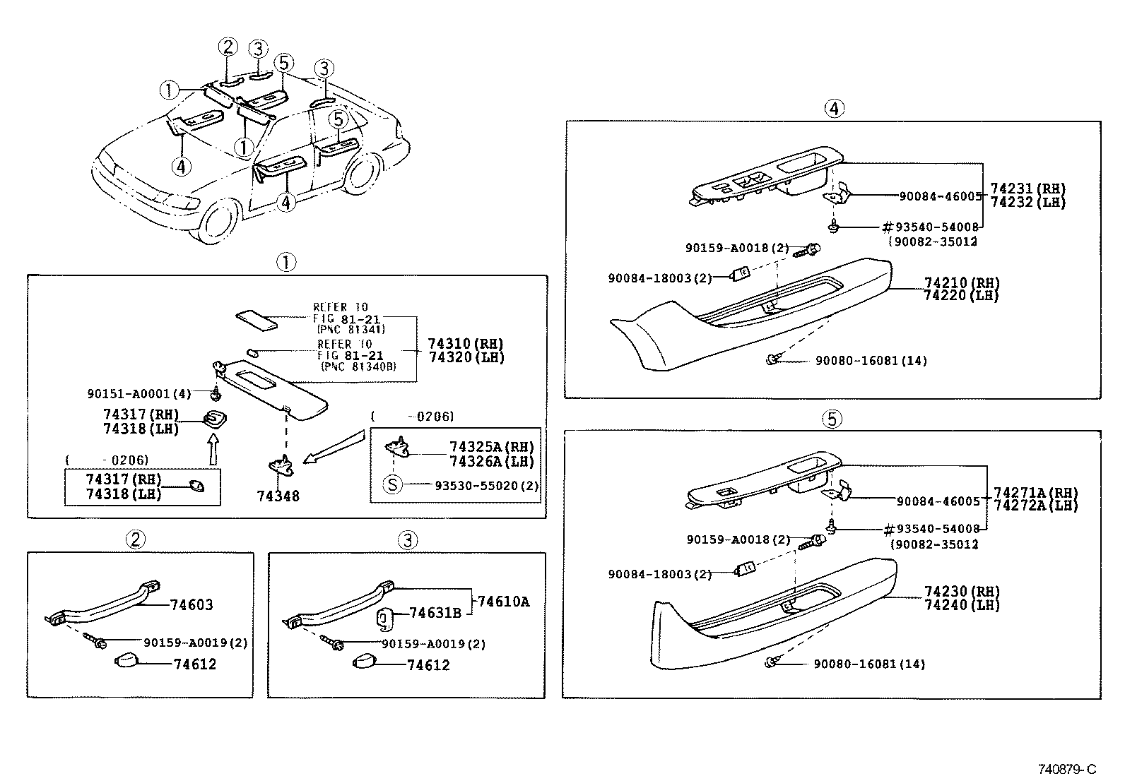 74271-AC040 PANEL, REAR DOOR ARMREST BASE, UPPER RH product image