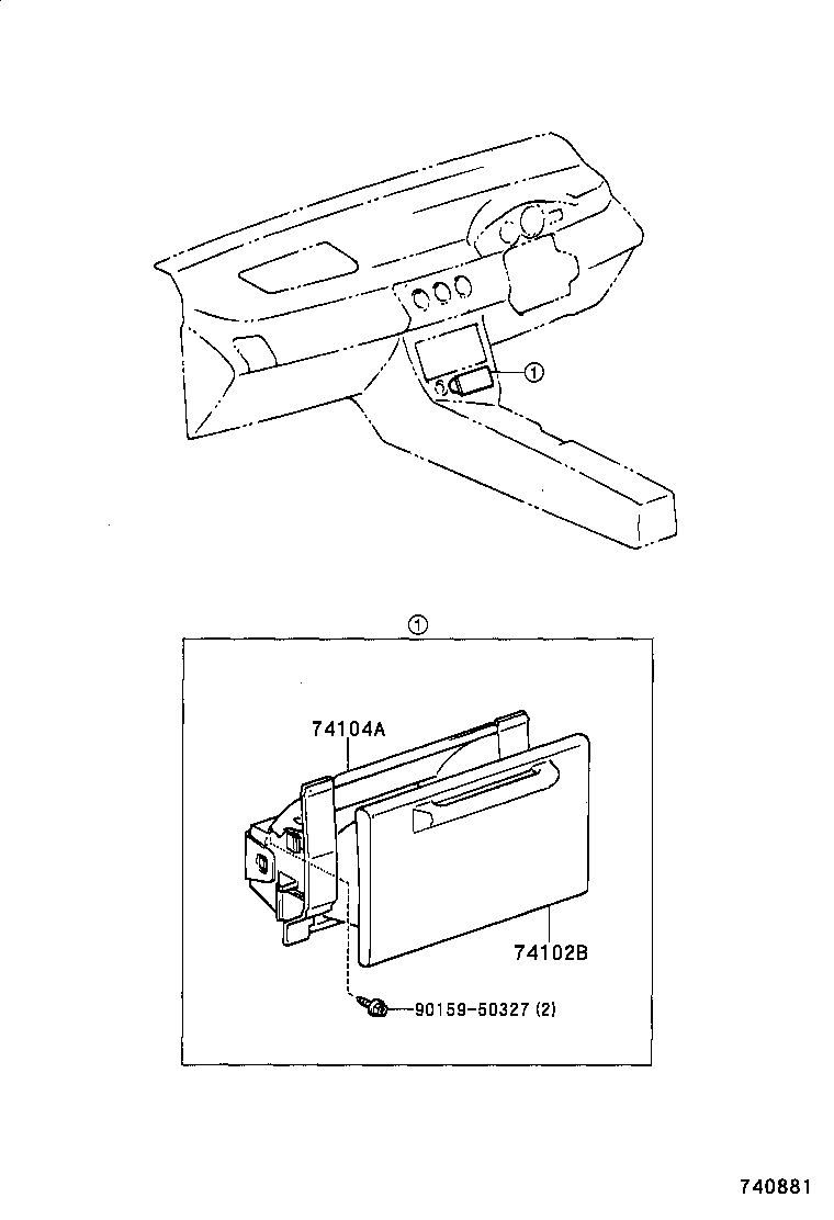 74102-12370 BOX SUB-ASSY, FRONT ASH RECEPTACLE product image