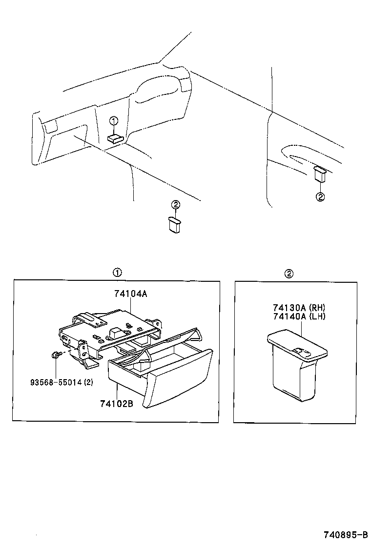 74104-44040 RETAINER SUB-ASSY, FRONT ASH RECEPTACLE product image