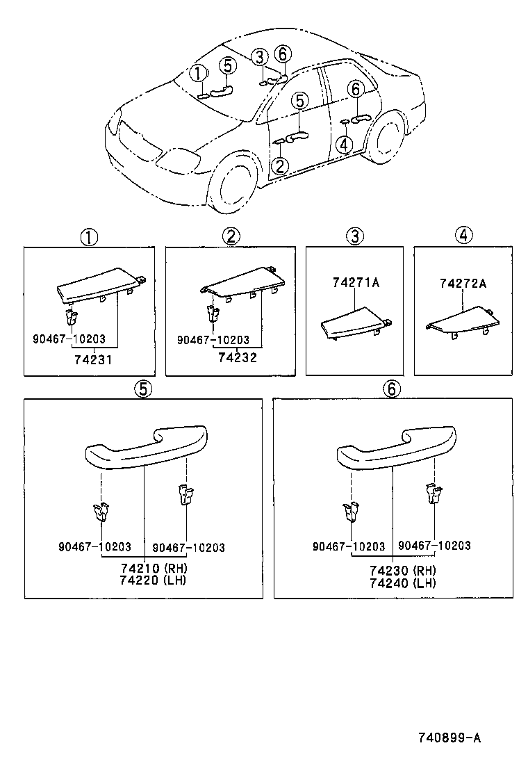 74231-02470-B0 PANEL, FRONT ARMREST BASE, UPPER RH product image
