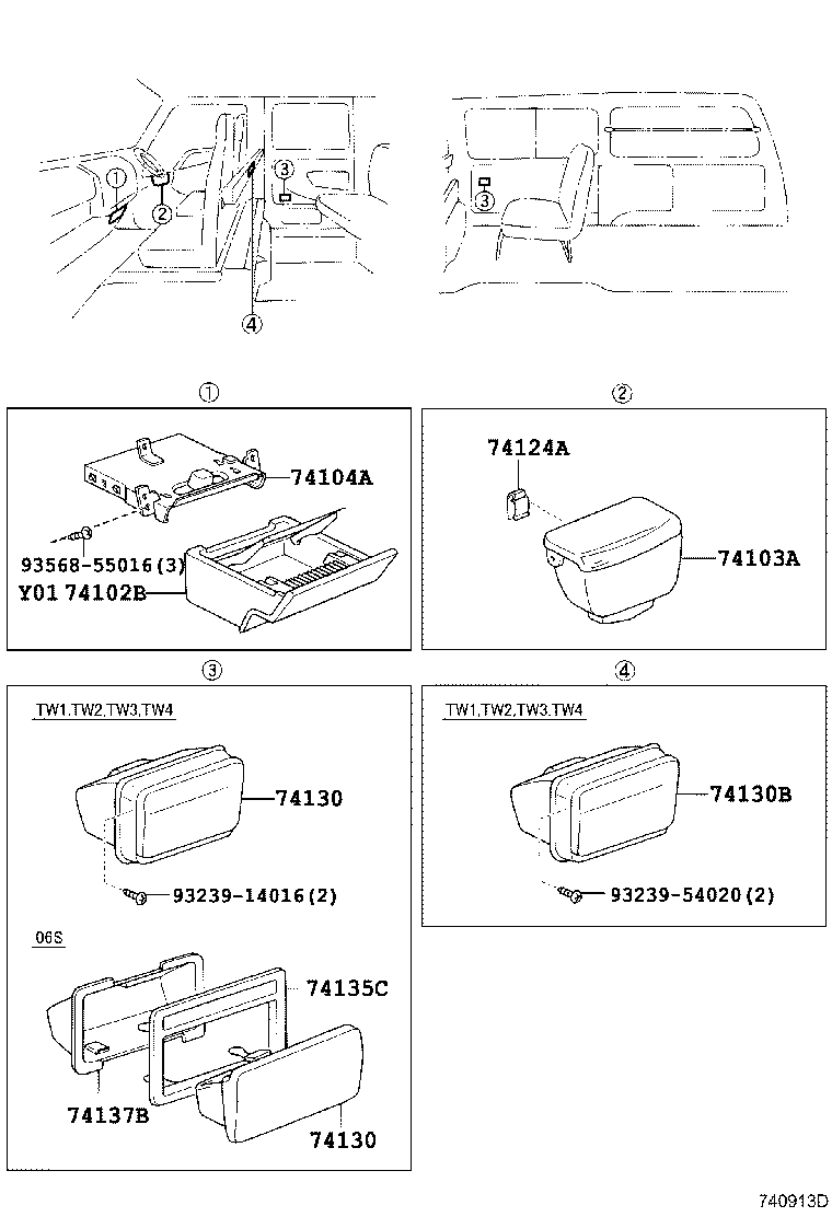 74130-95401-B3 RECEPTACLE ASSY, REAR ASH product image