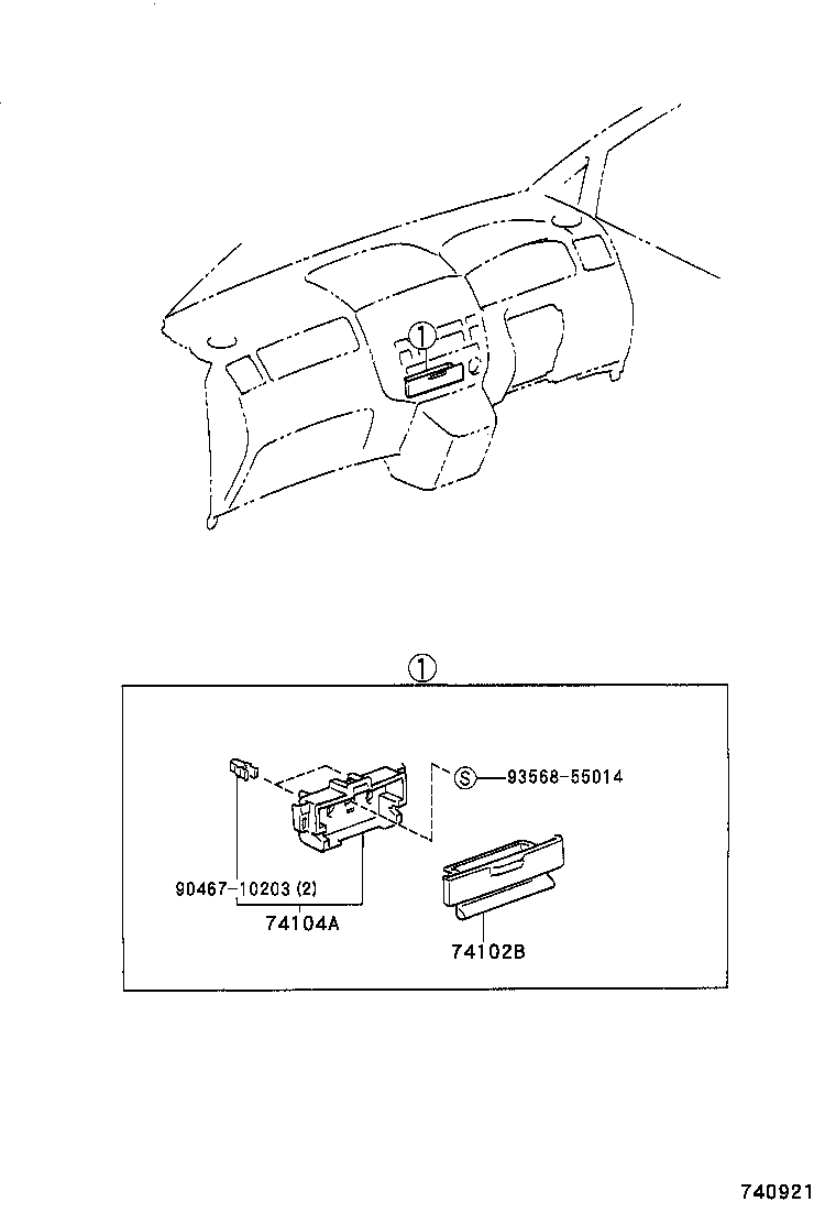 74102-13060-B0 BOX SUB-ASSY, FRONT ASH RECEPTACLE product image