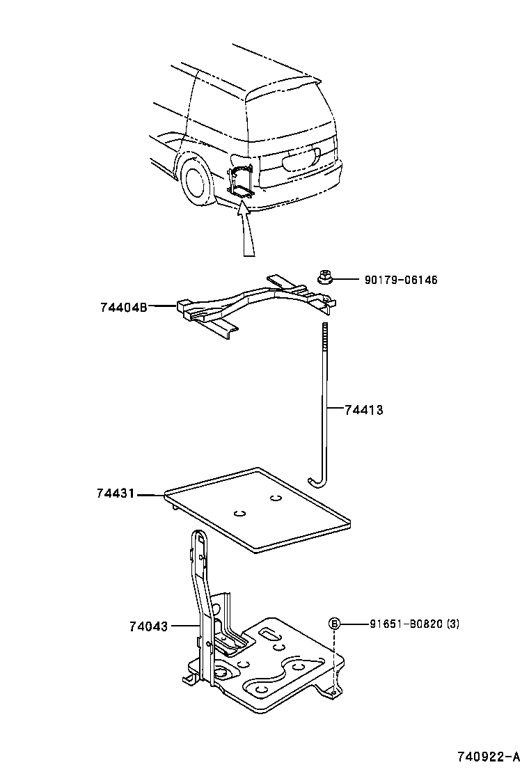 74404-28130 CLAMP SUB-ASSY, BATTERY product image