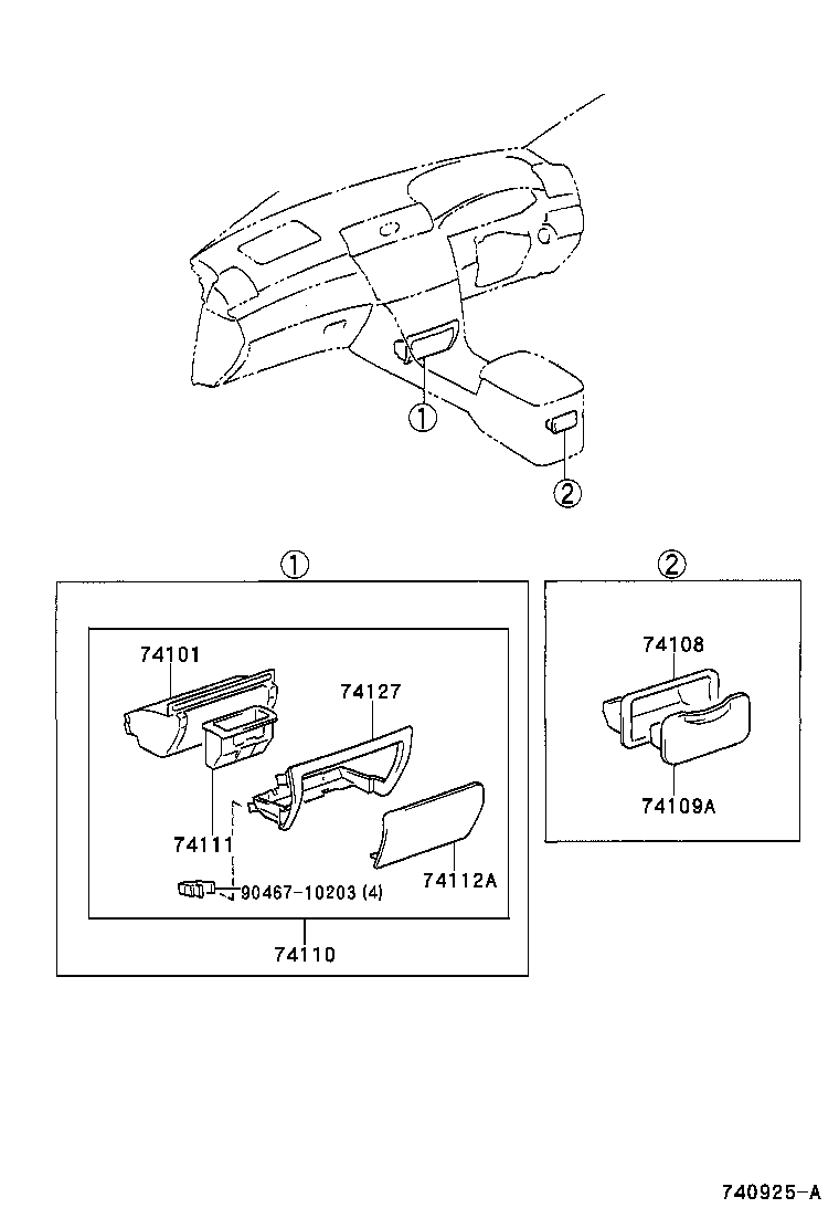 74108-51010 RETAINER SUB-ASSY, REAR ASH RECEPTACLE product image